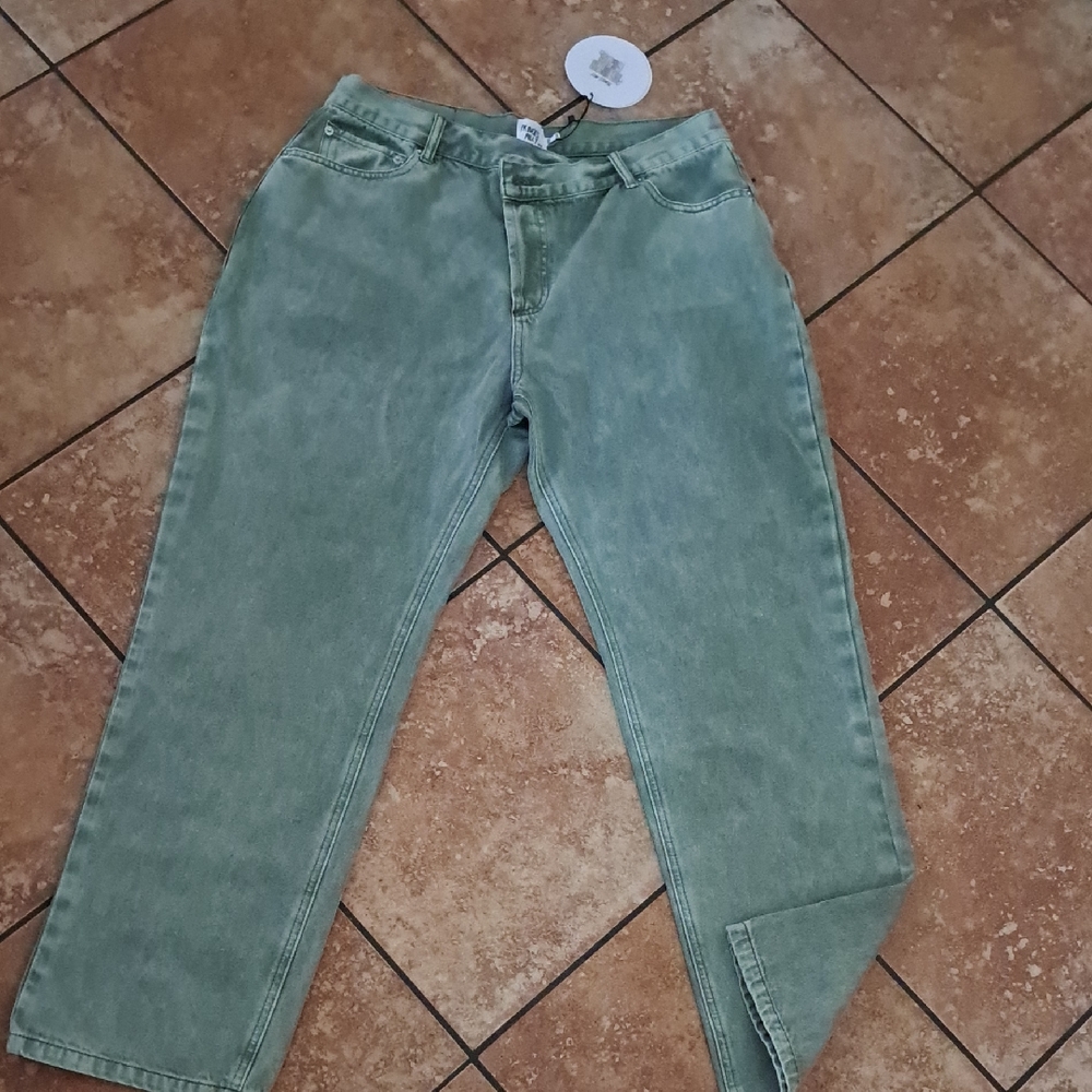 PRINCESS POLLY Green Denim Jeans
